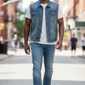 Classic Blue Denim Vest Layering Piece
